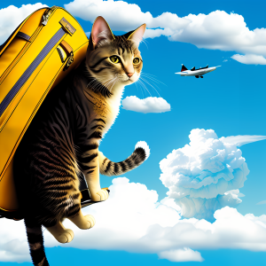 旅をしている招き猫